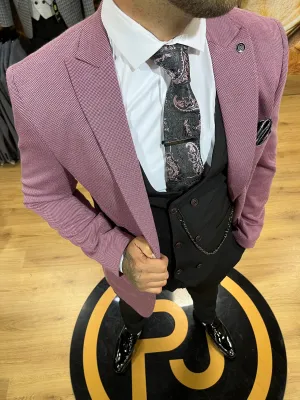 Mbappe - Pink/Black 3 Piece Suit