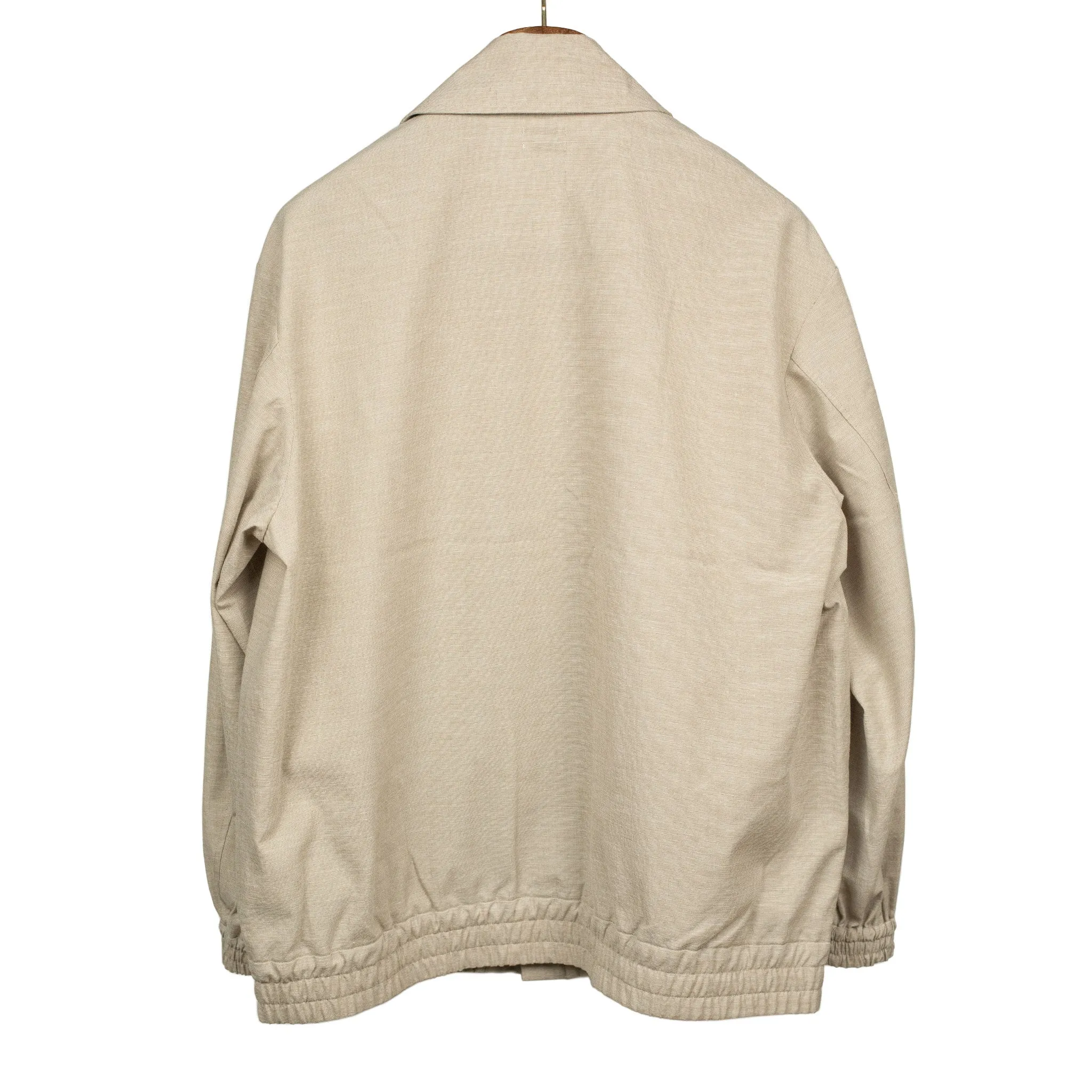 Mechanic blouson in oatmeal wool linen cotton (Exclusive)