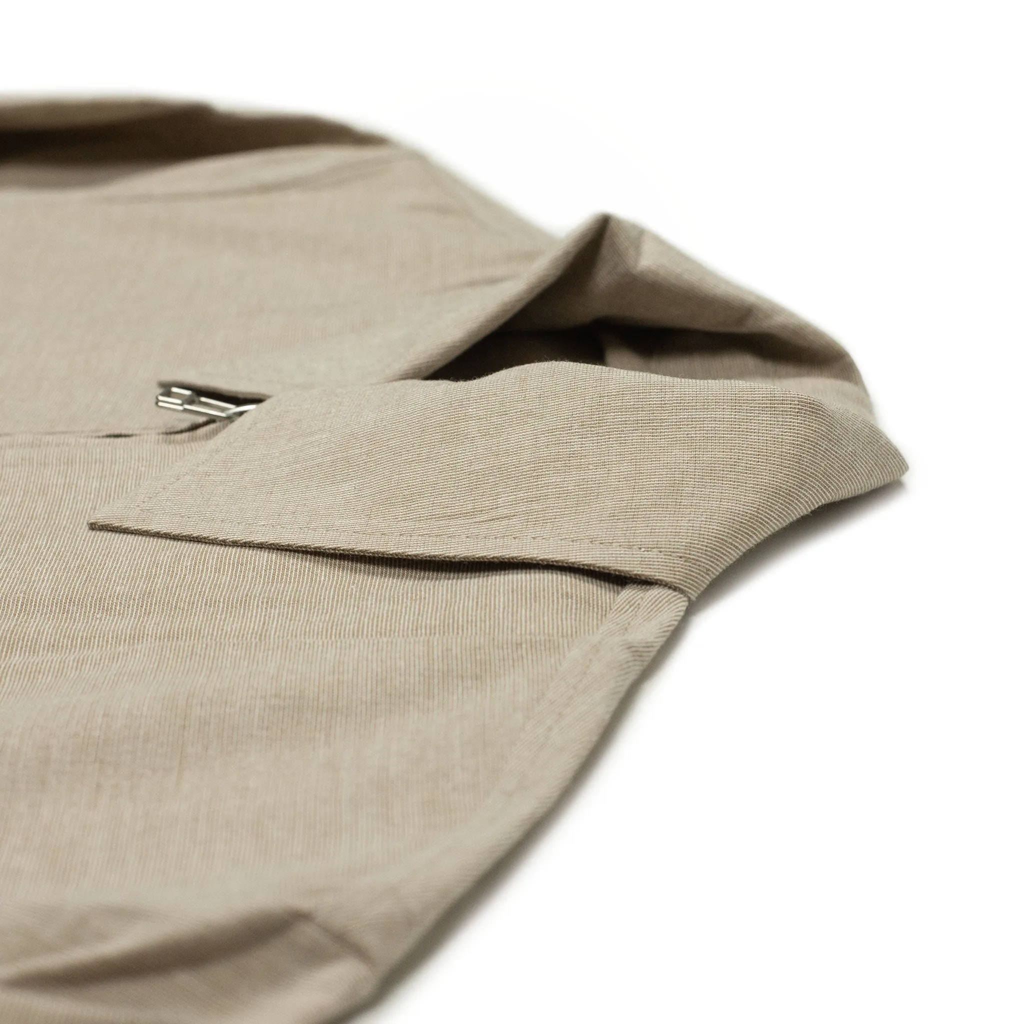 Mechanic blouson in oatmeal wool linen cotton (Exclusive)