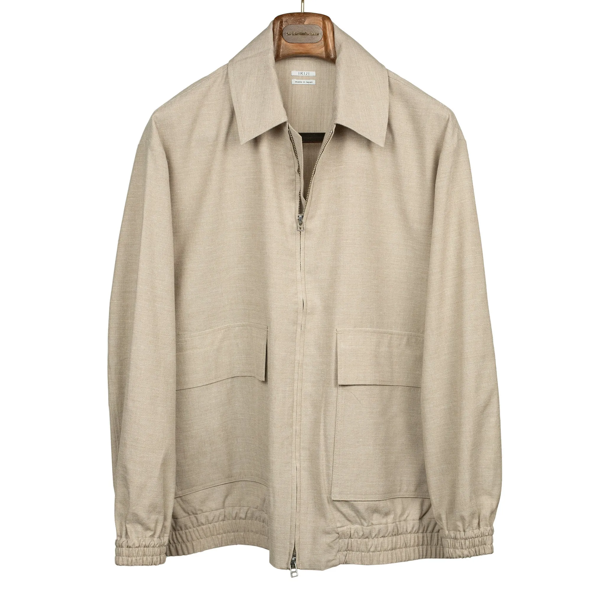 Mechanic blouson in oatmeal wool linen cotton (Exclusive)