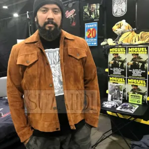 Men's Hugh Jackman Logan Wolverine 3 Inspired Brown Tan Suede Leather Jacket