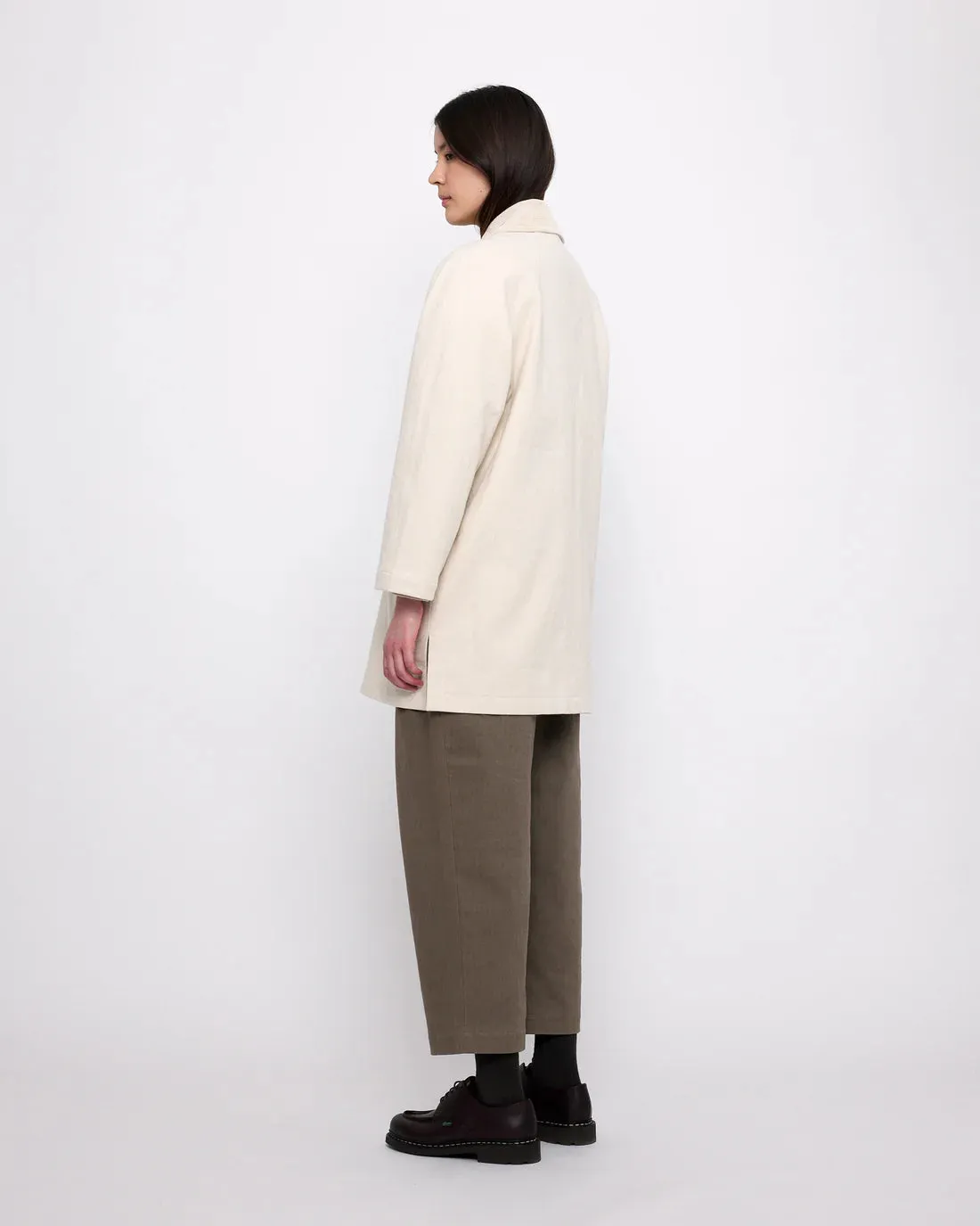 mid-length duster coat