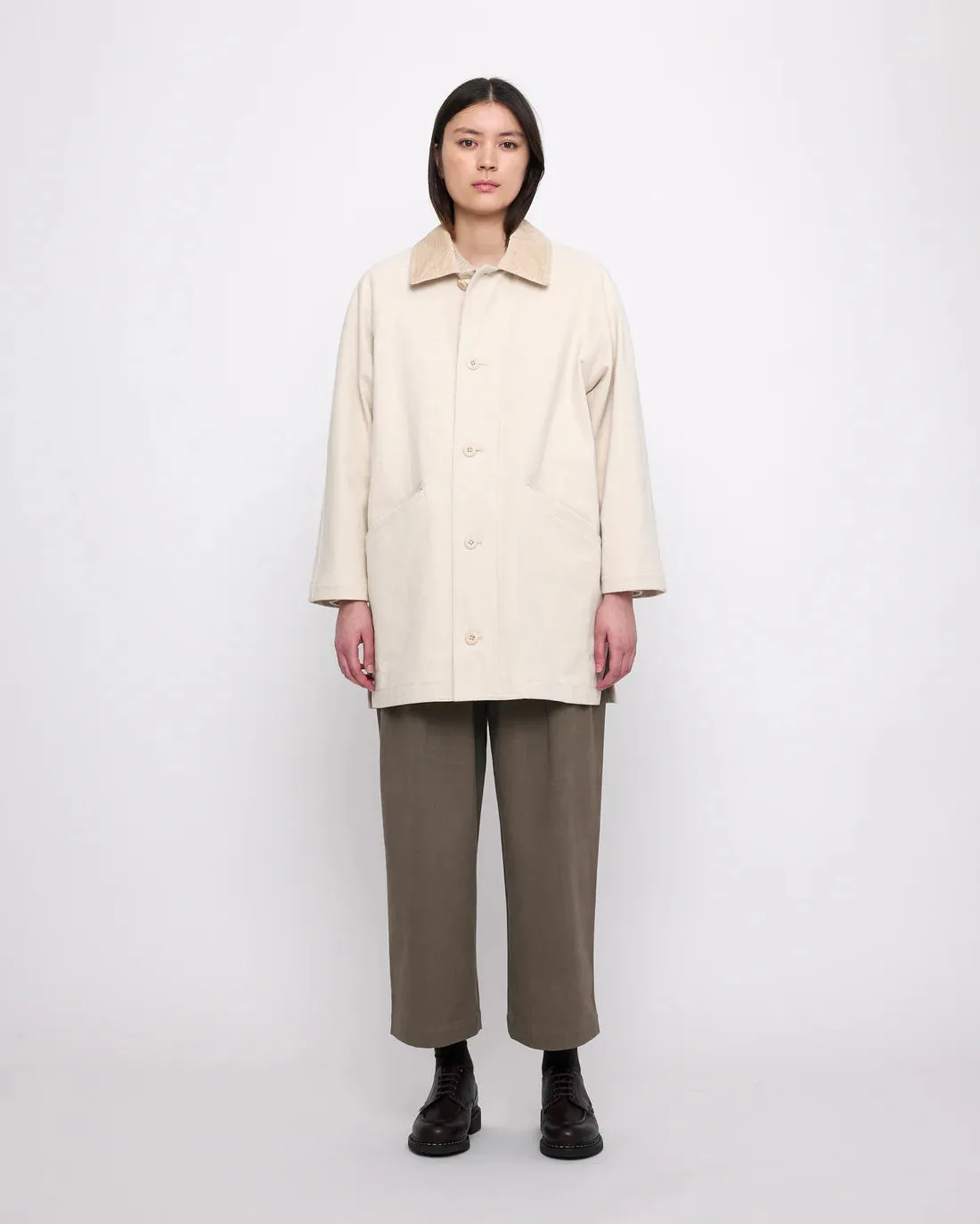 mid-length duster coat