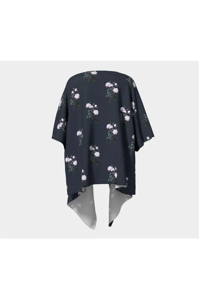 Midnight Bellflower Draped Kimono