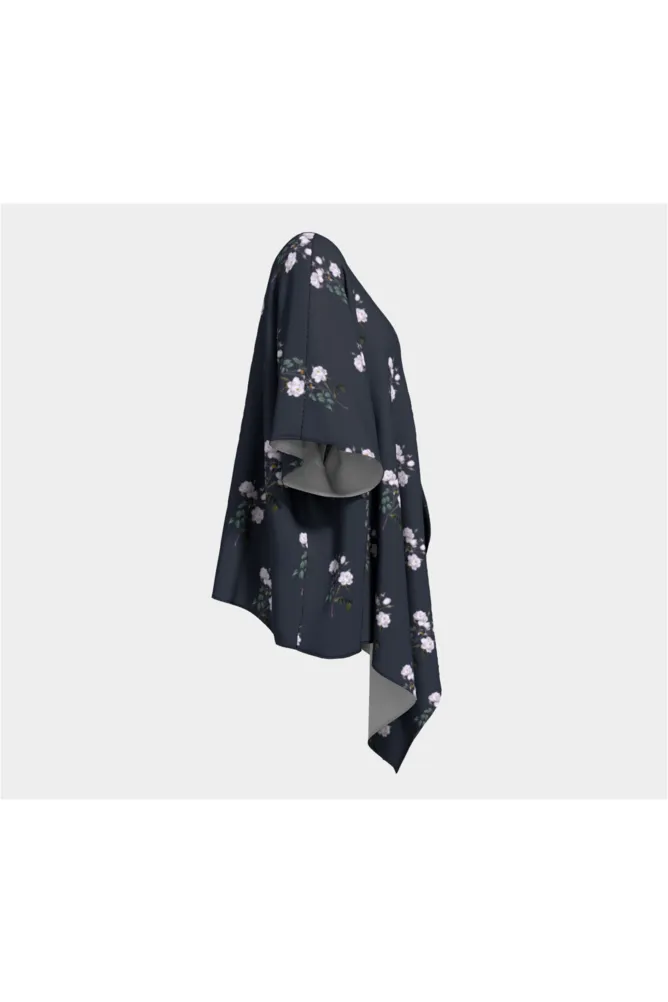 Midnight Bellflower Draped Kimono