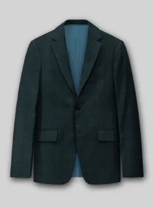 Napolean Esso Tartan Teal Blue Wool Jacket