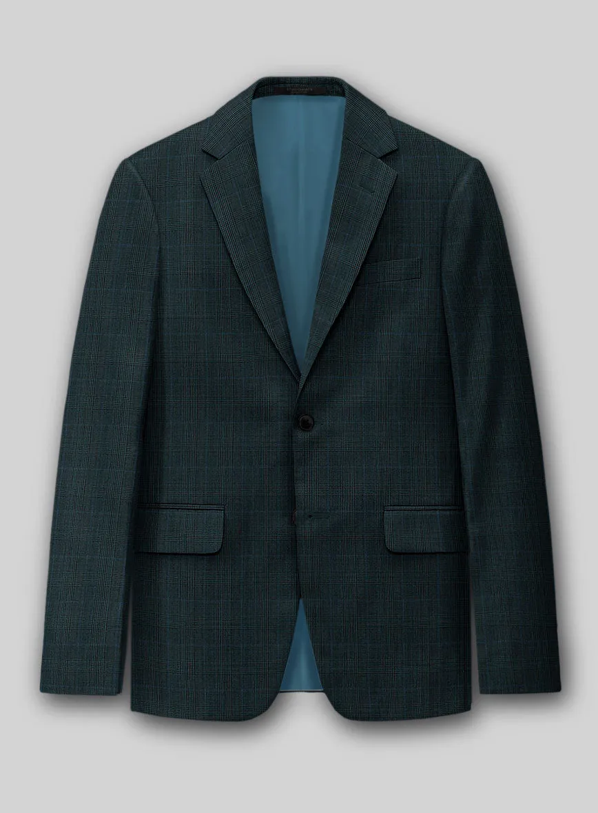 Napolean Esso Tartan Teal Blue Wool Jacket