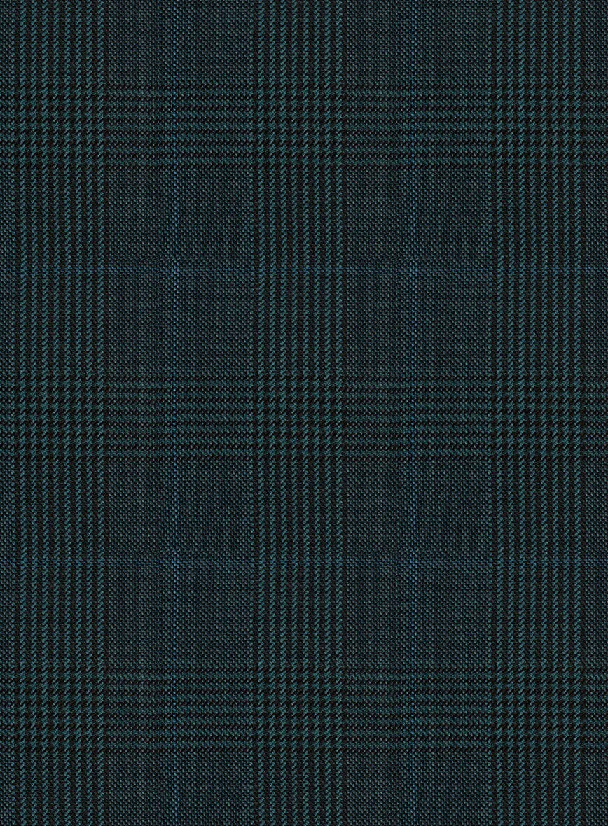 Napolean Esso Tartan Teal Blue Wool Jacket