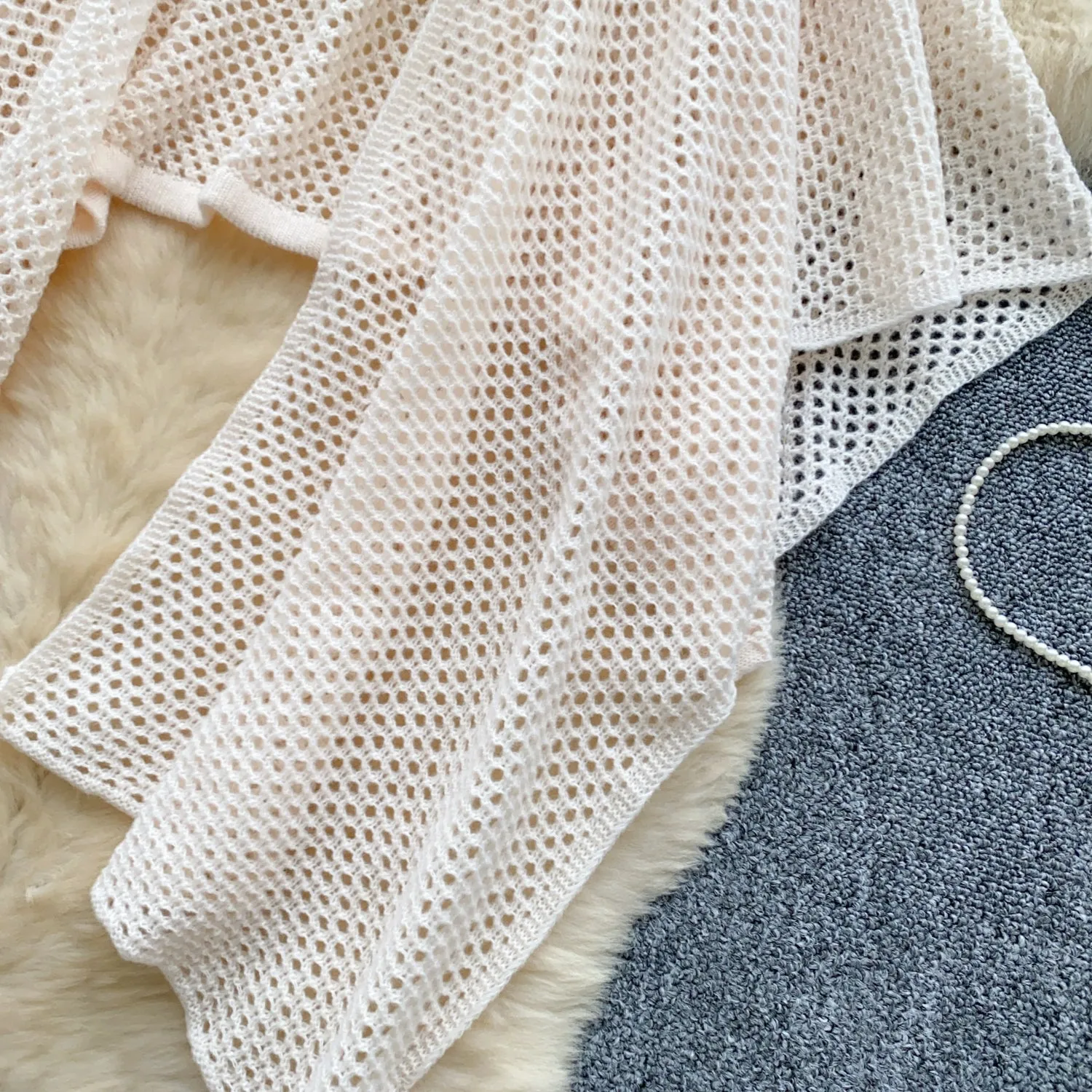 Niche Design Knotted Hollowed Knitwear