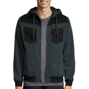 NWT Decree Men's Warm Sherpa lining Warm Winter Coat Grey Hooded Fleece Jacket