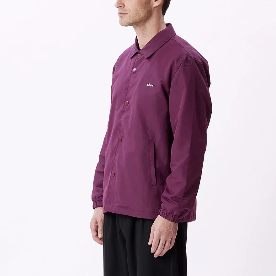 OBEY ICON COACH JACKET - BEETROOT