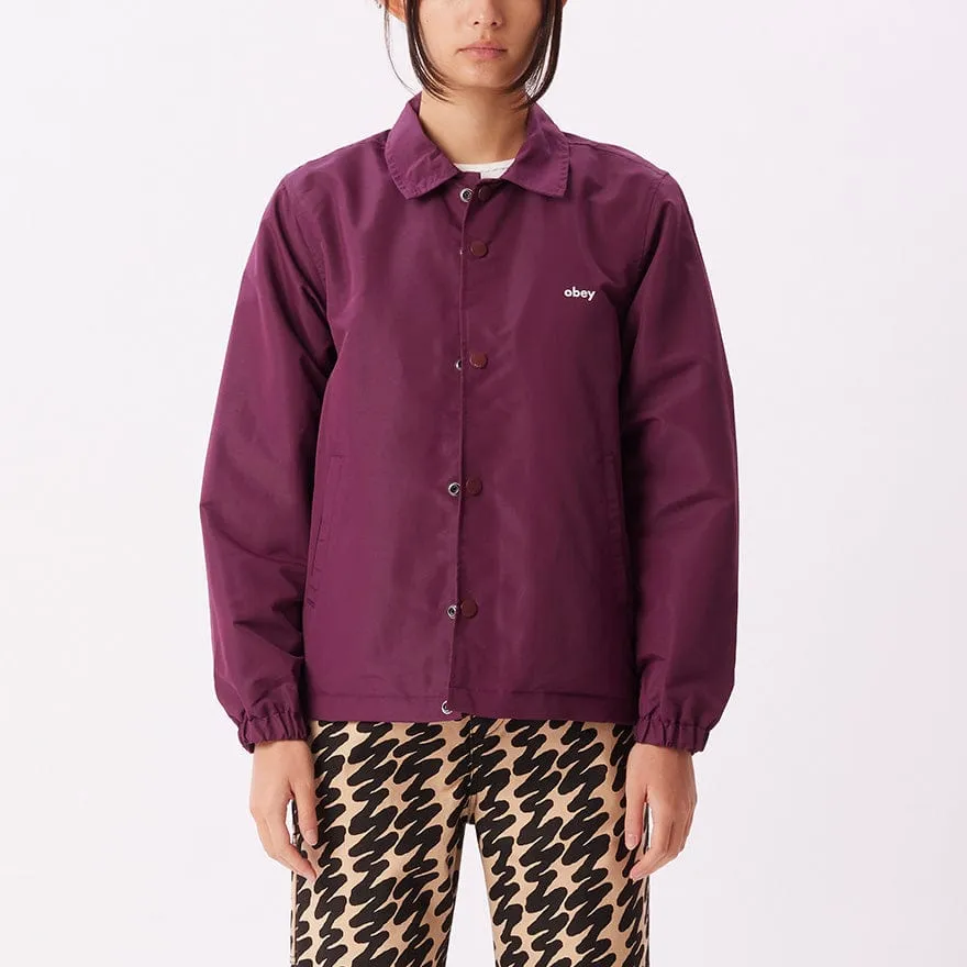 OBEY ICON COACH JACKET - BEETROOT
