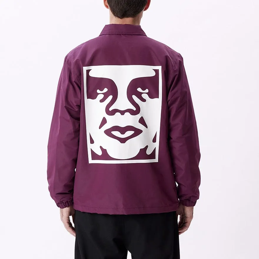 OBEY ICON COACH JACKET - BEETROOT