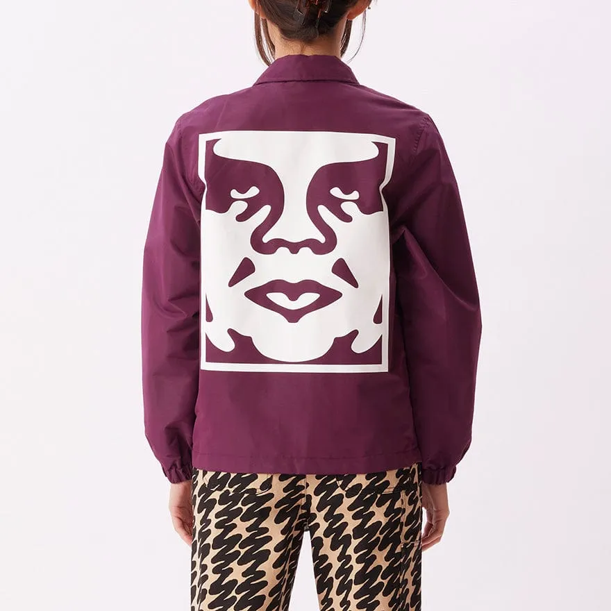 OBEY ICON COACH JACKET - BEETROOT