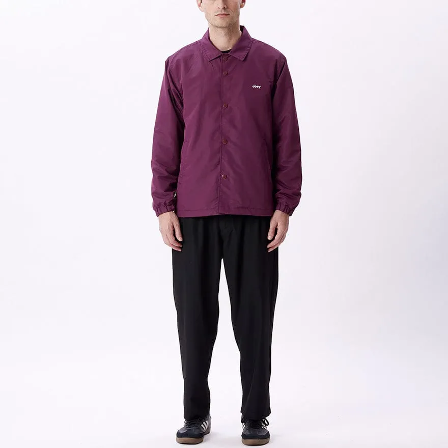 OBEY ICON COACH JACKET - BEETROOT