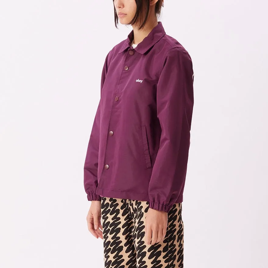 OBEY ICON COACH JACKET - BEETROOT