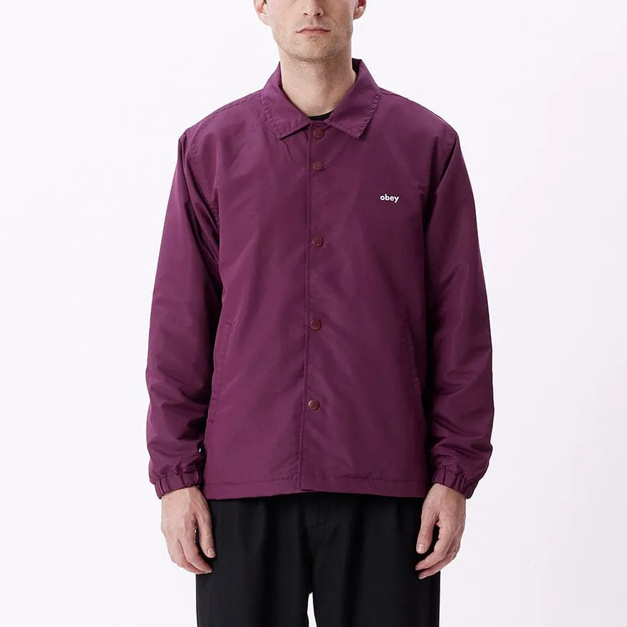 OBEY ICON COACH JACKET - BEETROOT