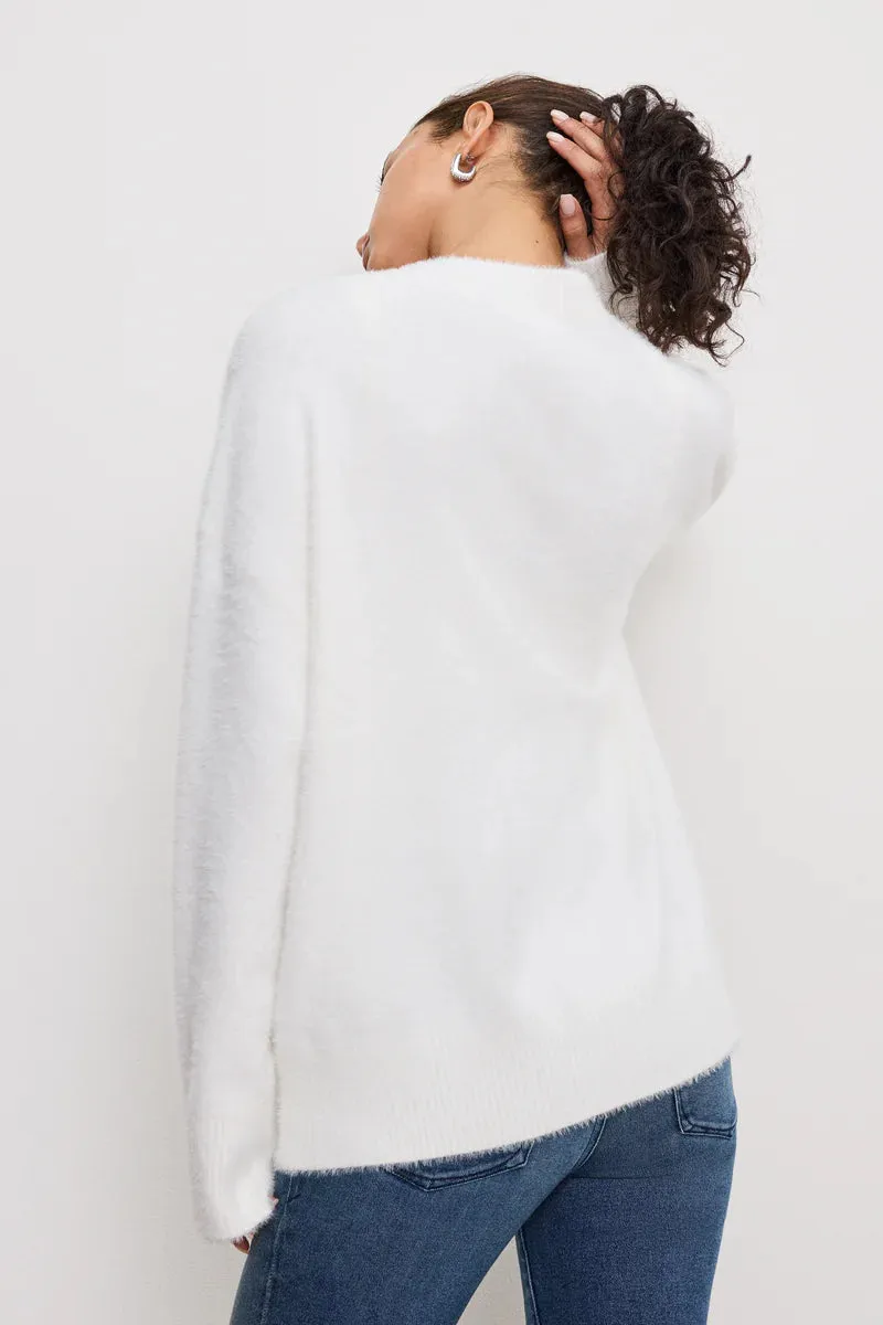 Oversized Plush Cardigan | Cloud White