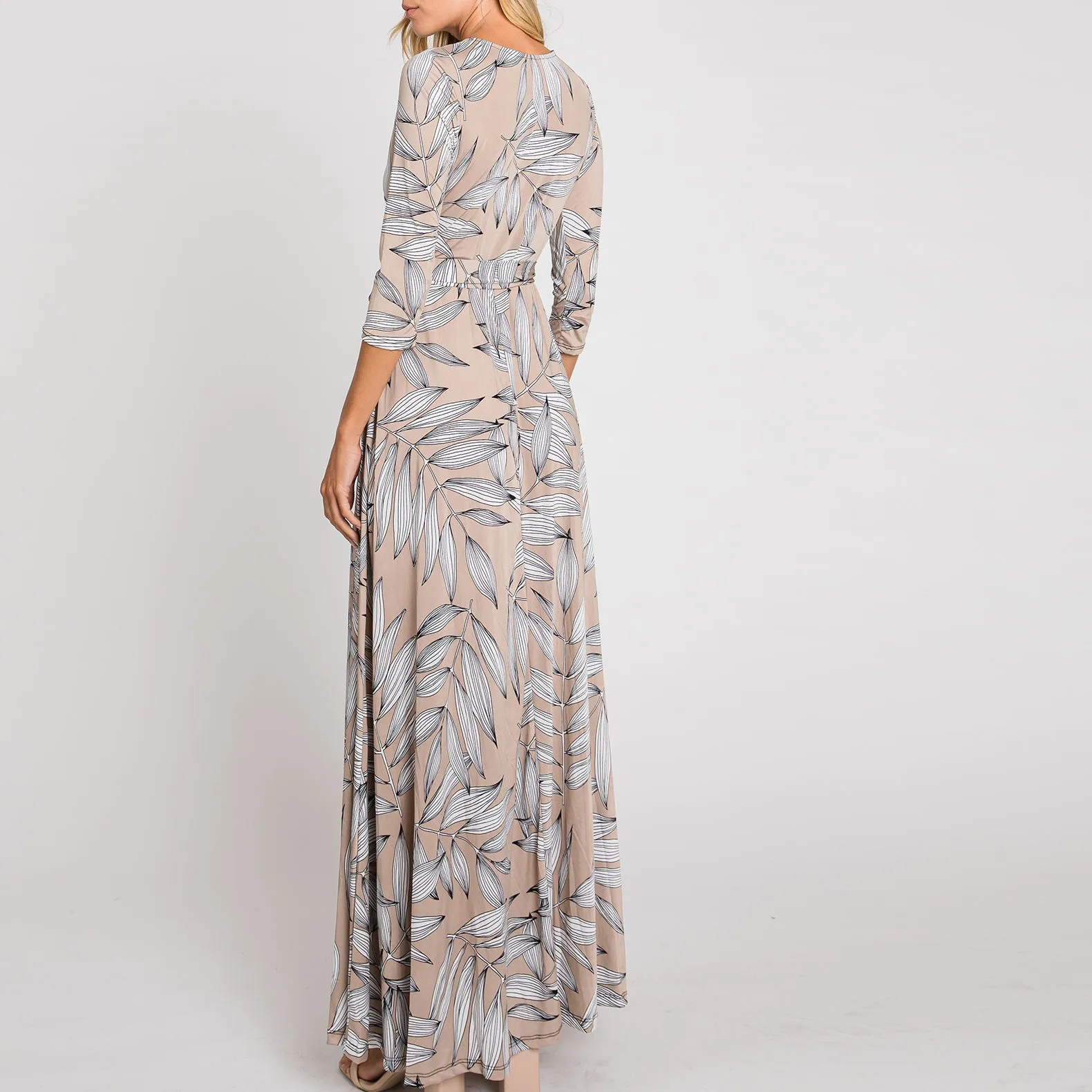Palm Leaves Venechia Maxi Wrap Dress