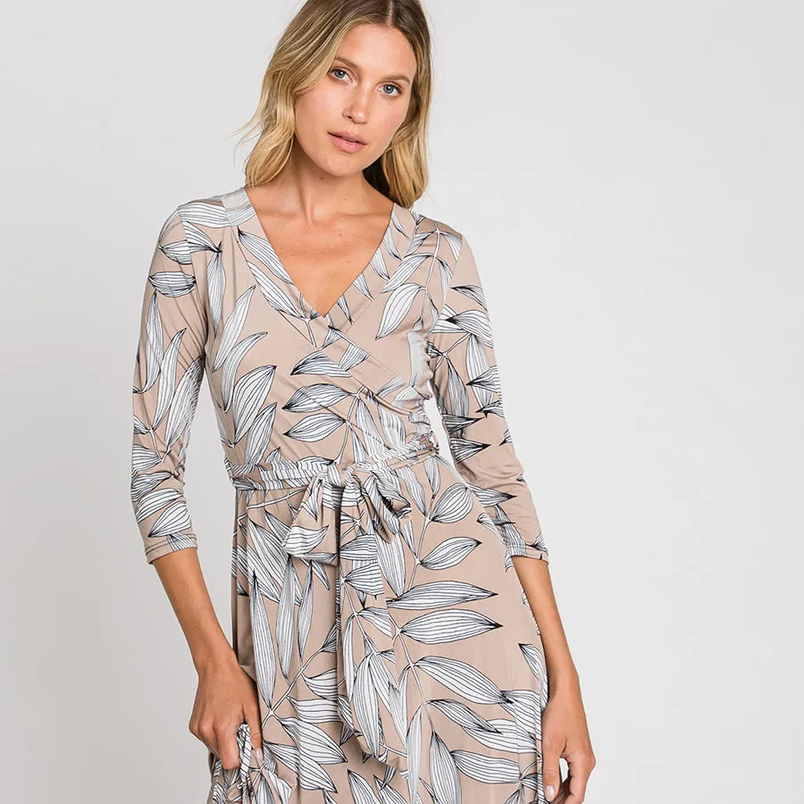 Palm Leaves Venechia Maxi Wrap Dress