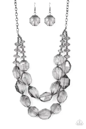 PAPARAZZI Icy Illumination - Black NECKLACE