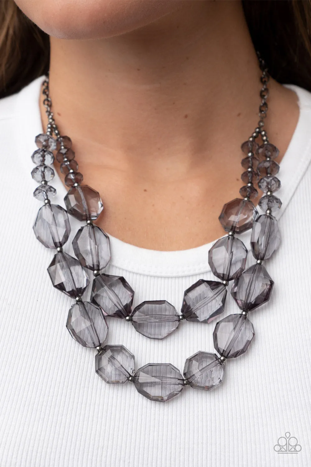 PAPARAZZI Icy Illumination - Black NECKLACE