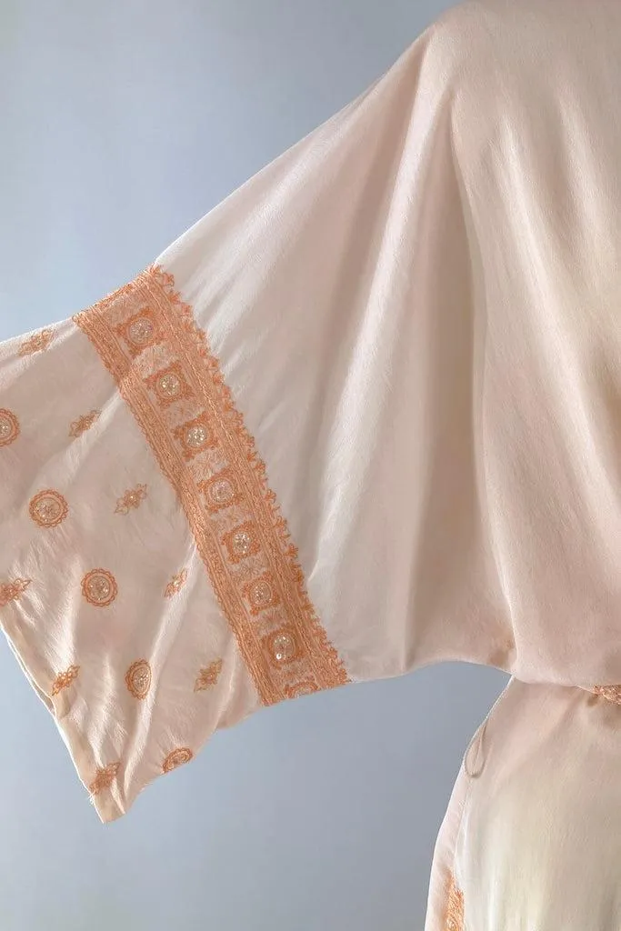 Peach Silk Sari Robe