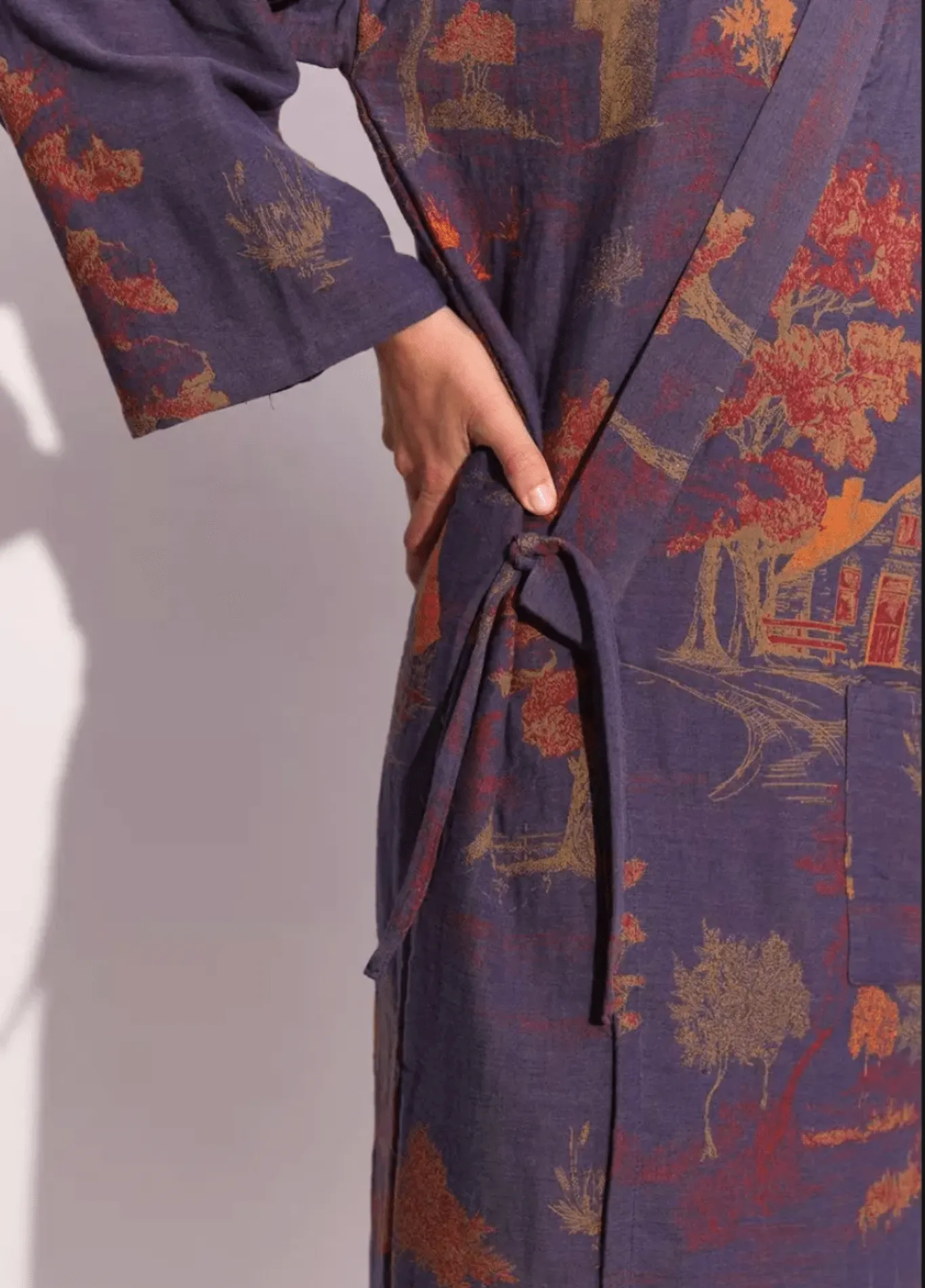 Peignoir kimono bleu femme | Momiji