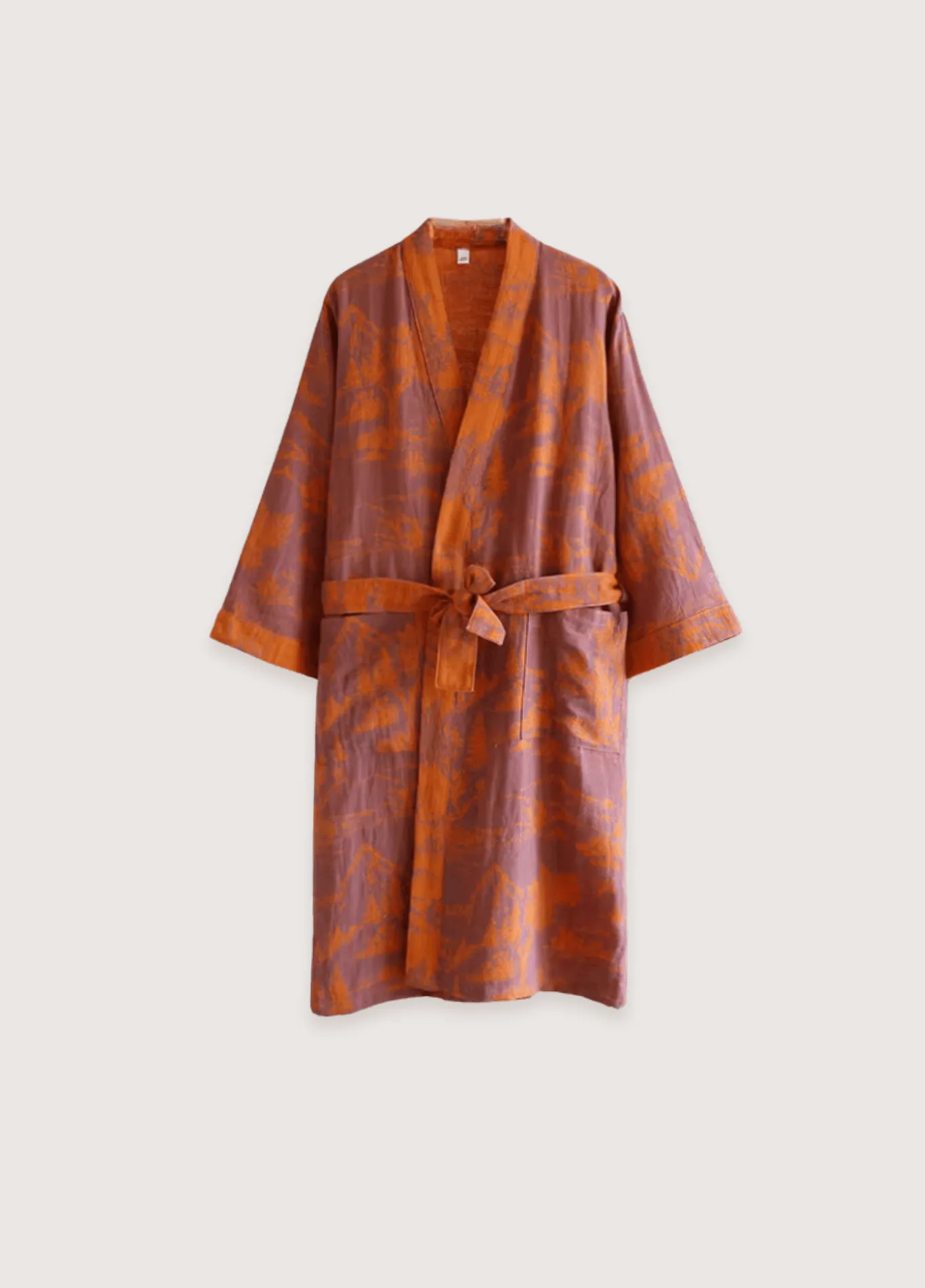 Peignoir kimono orange femme | Ukiyo