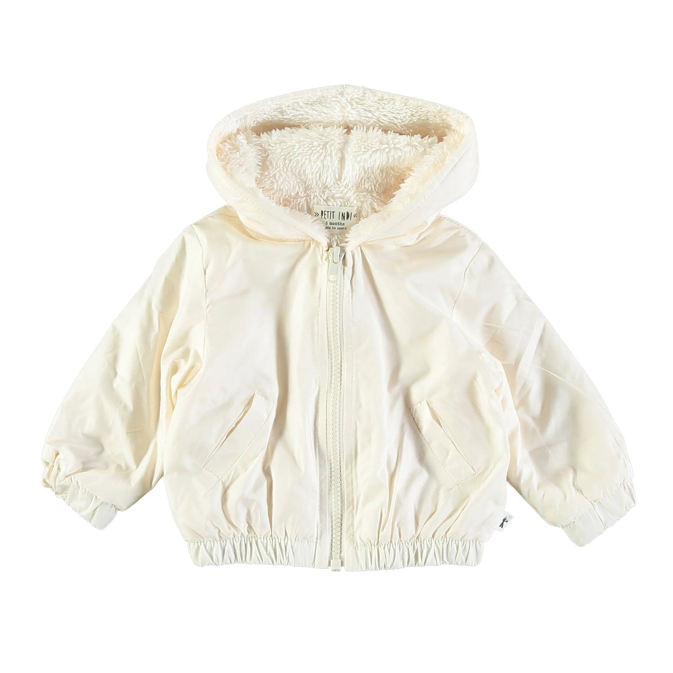 Petit Indi - Cozy Lined Zip Jacket - Cream