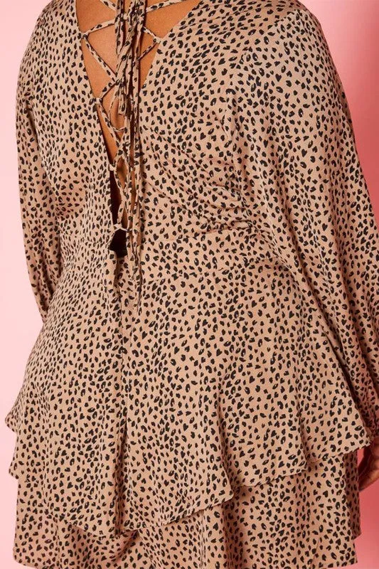 Plus Size Fit & Flare Cheetah Print Romper