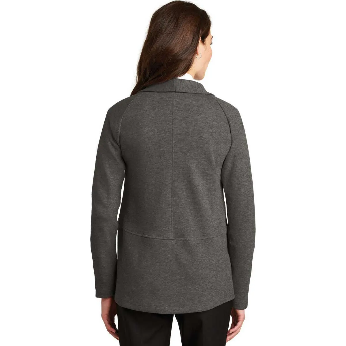 Port Authority Women's Charcoal Heather/Medium Heather Grey Interlock Cardigan