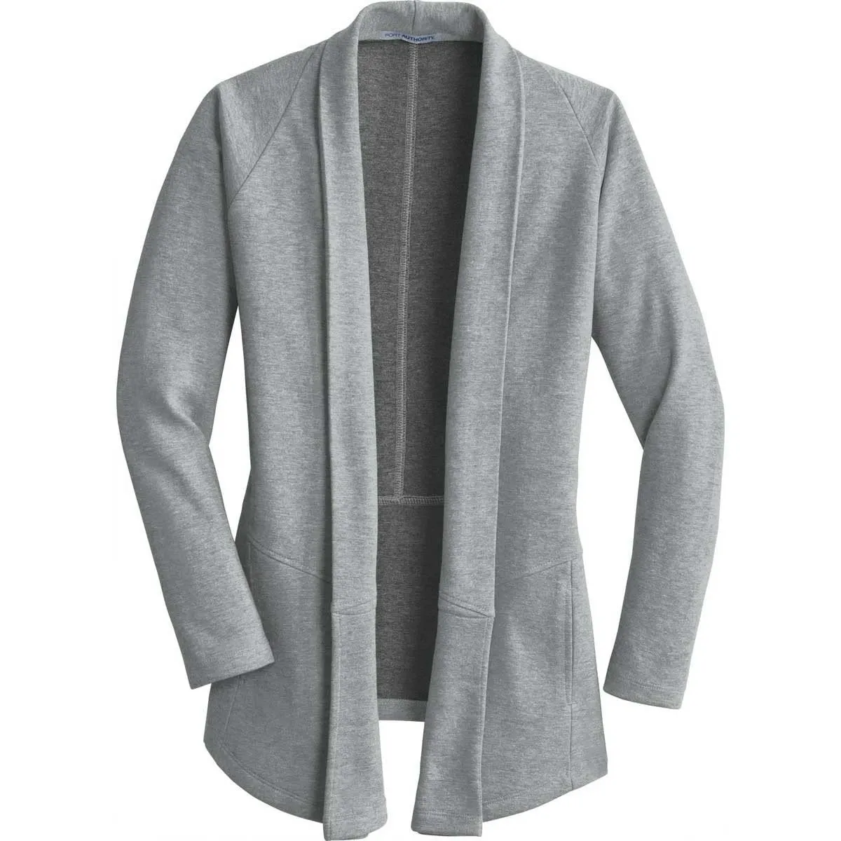 Port Authority Women's Medium Heather Grey/Charcoal Heather Interlock Cardigan