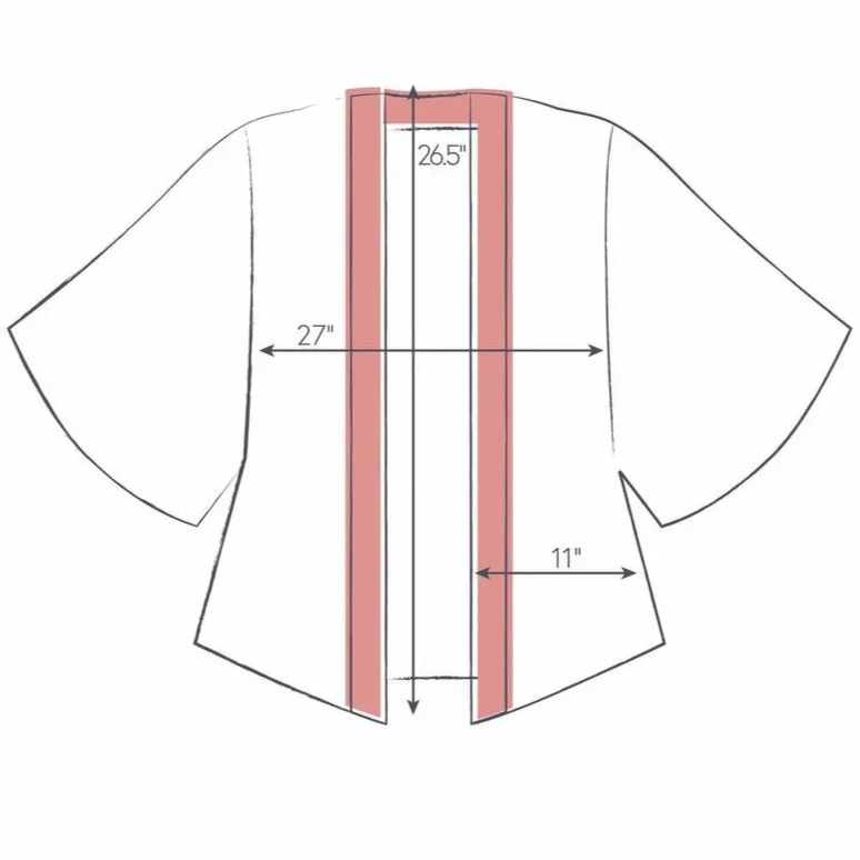 Powder Winter Floral Terracotta kimono jacket short
