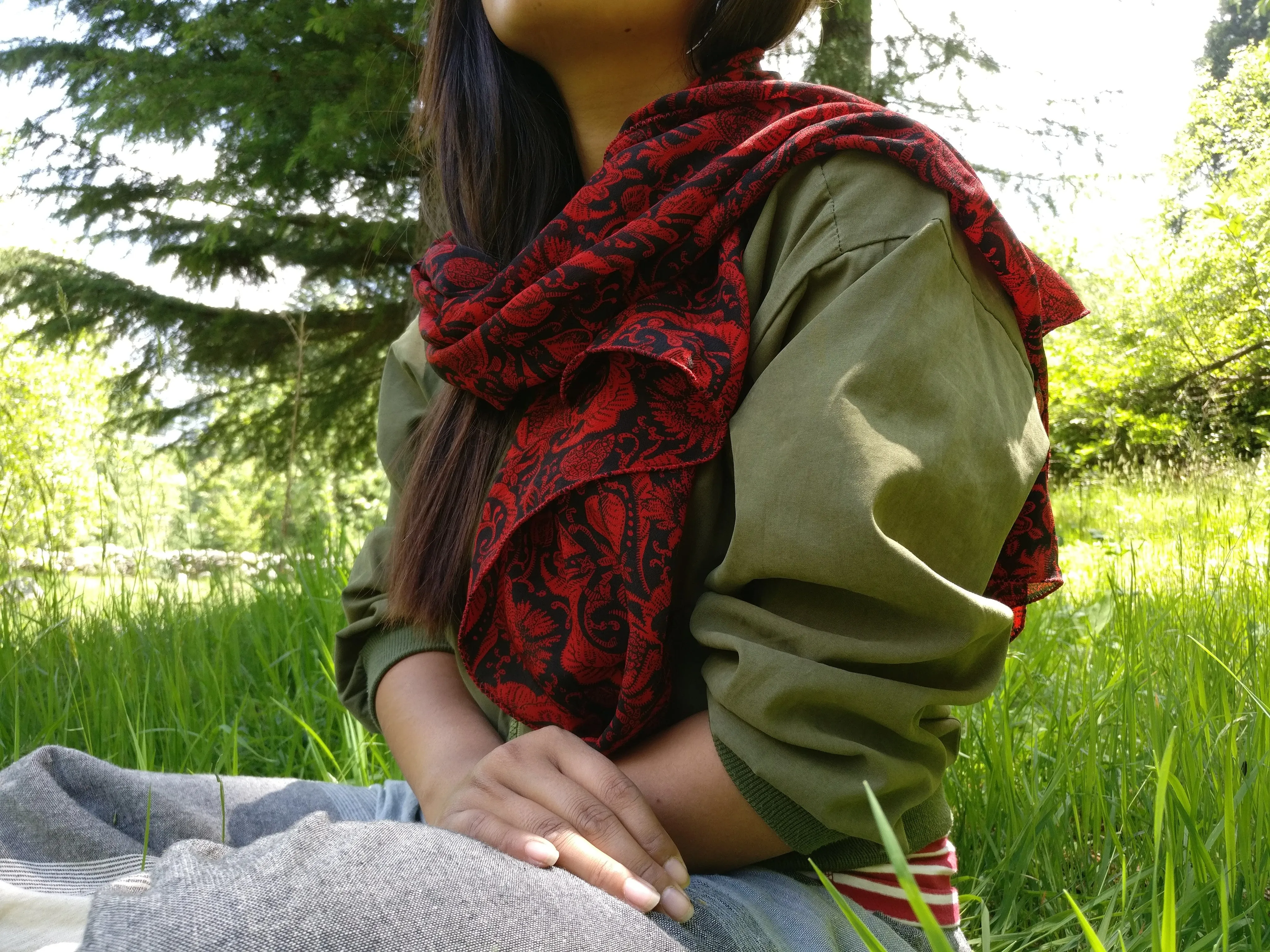 Printed Crepe Silk Scarf