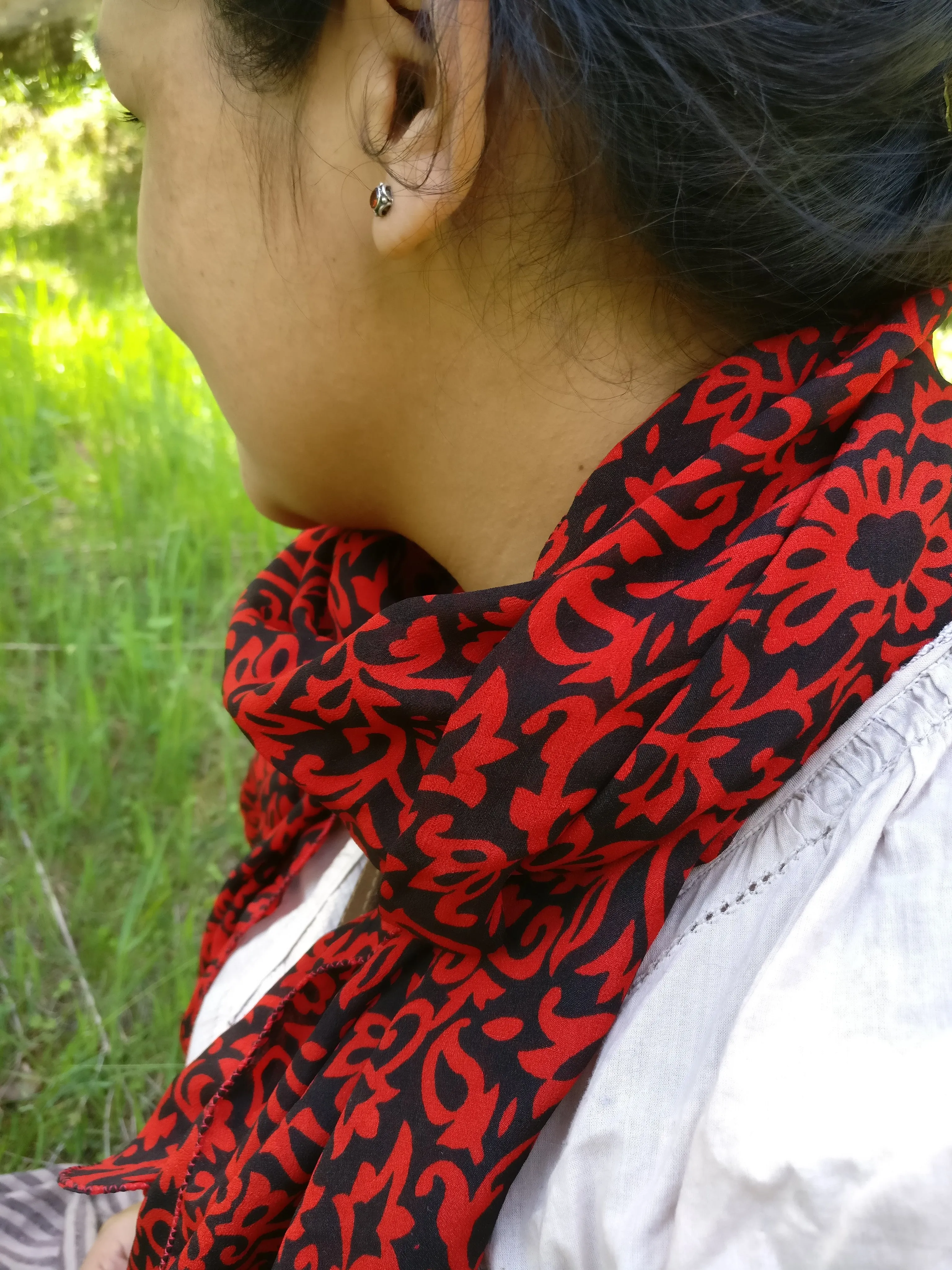 Printed Crepe Silk Scarf