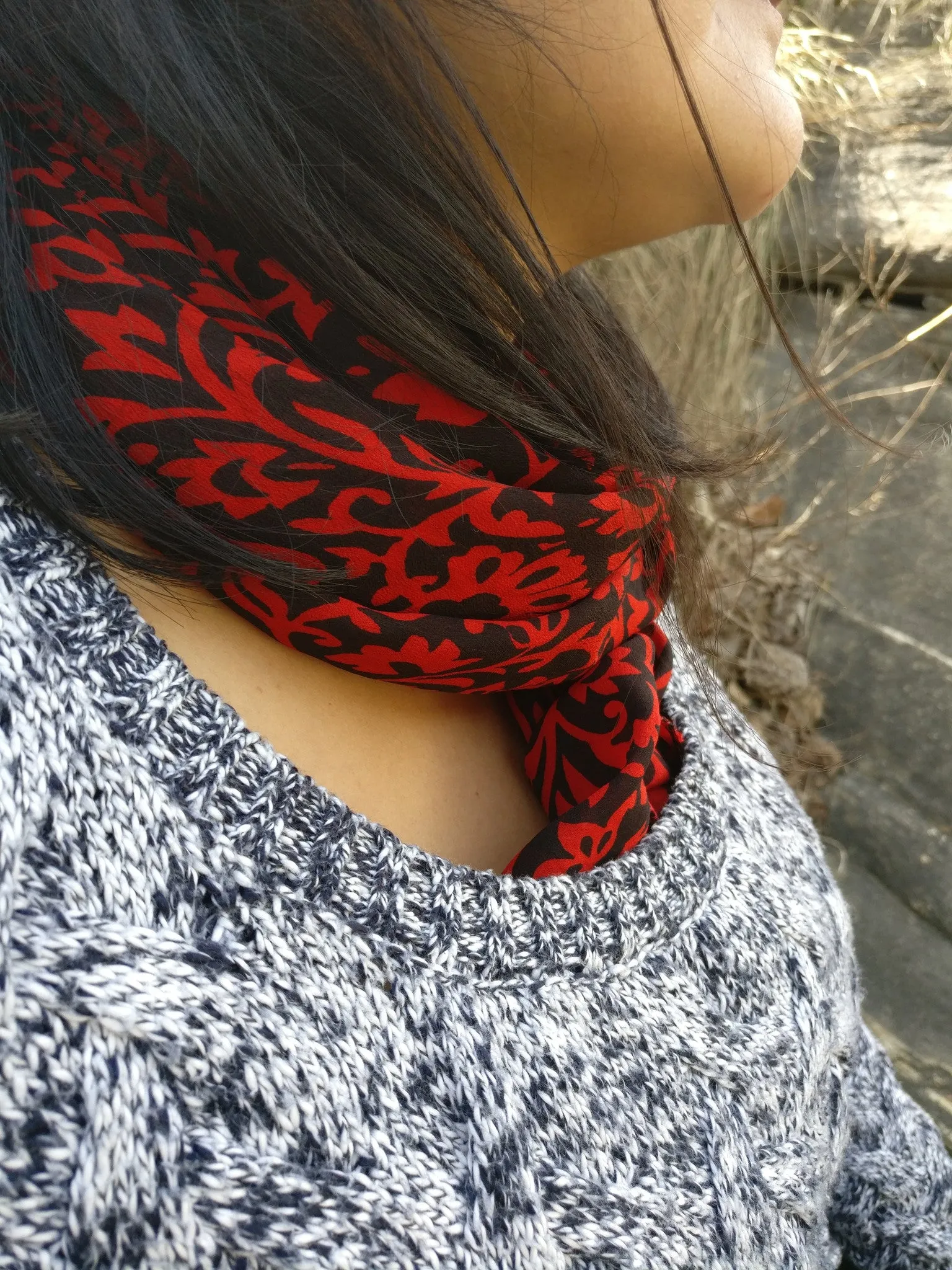 Printed Crepe Silk Scarf
