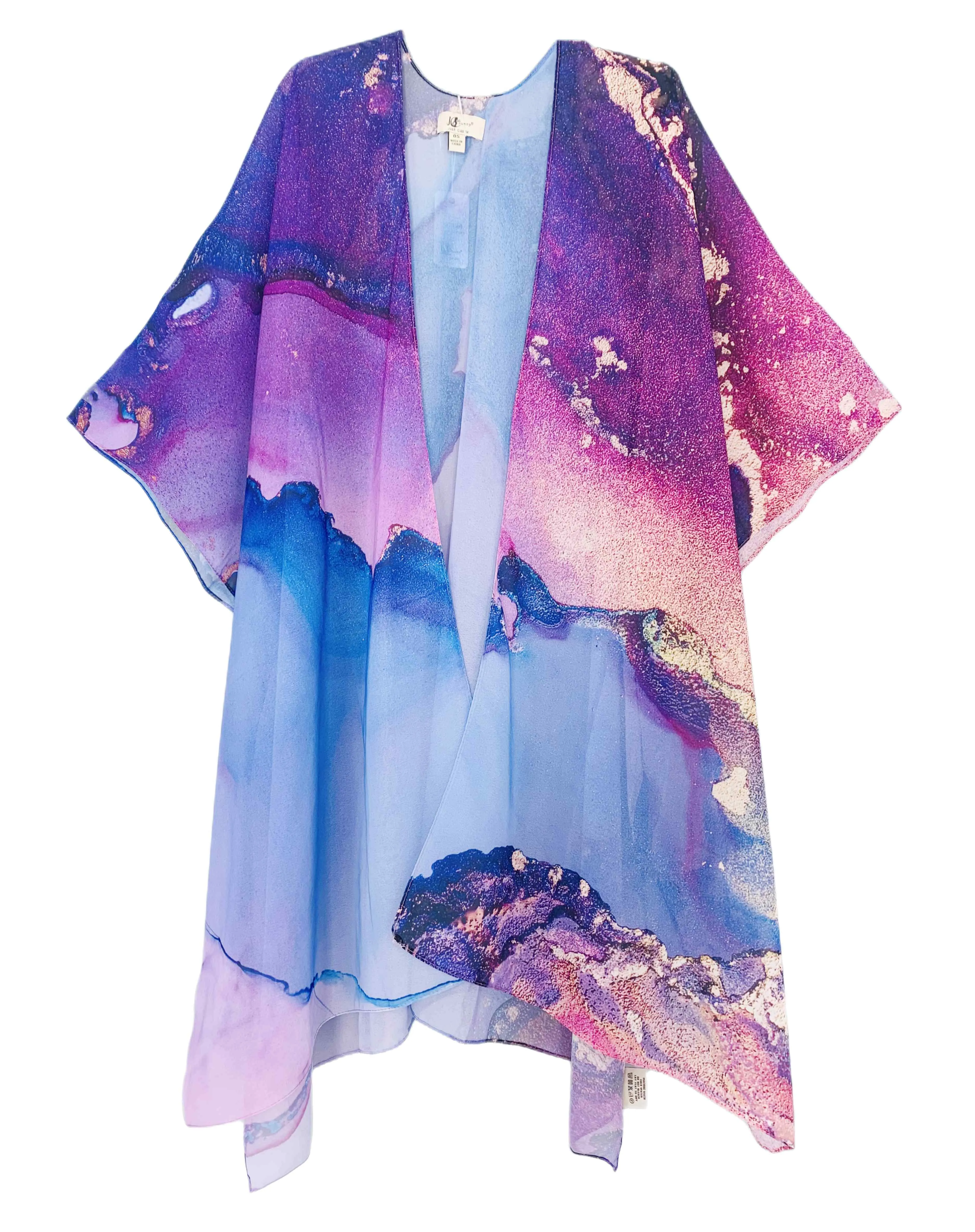 Purple-Blue Marble Kimono