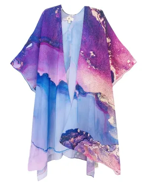 Purple-Blue Marble Kimono