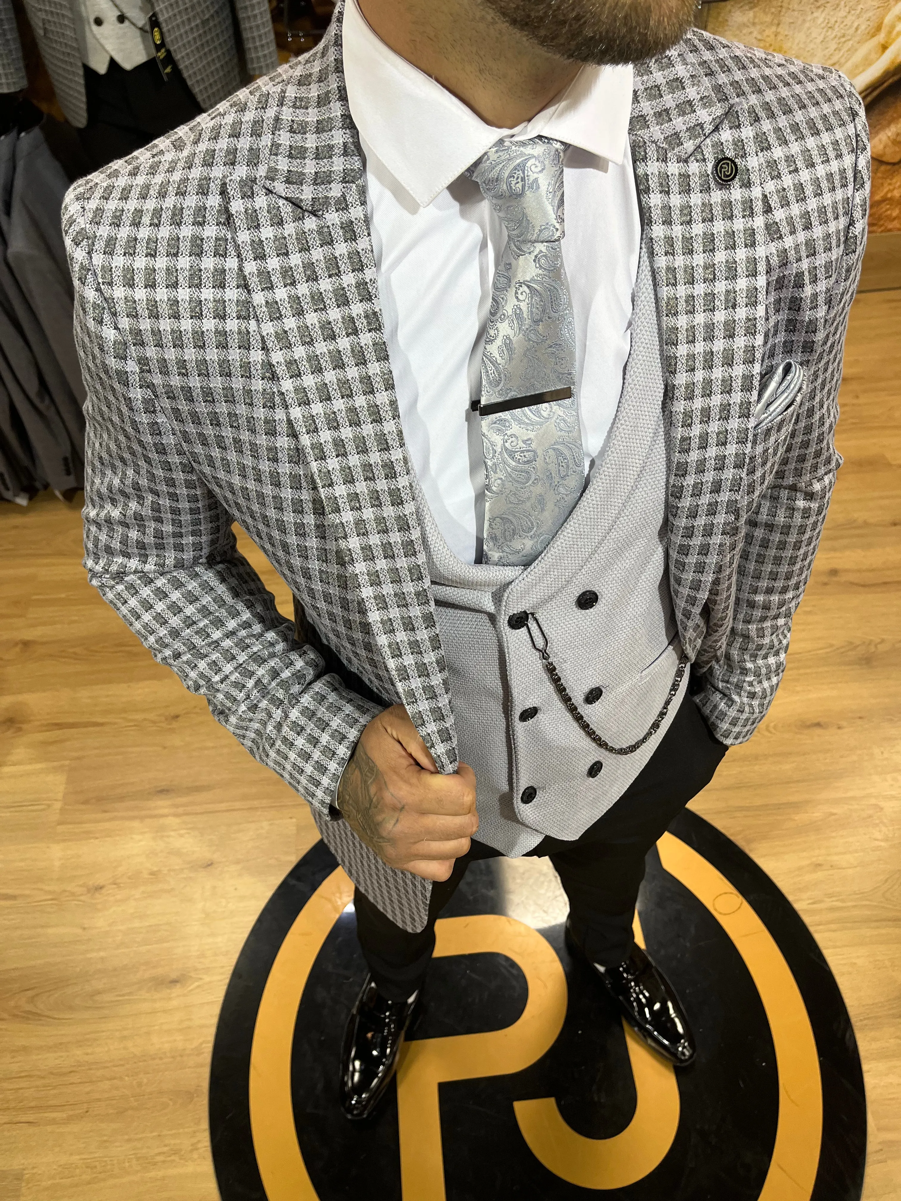 Puyol - Grey Slate 3 Piece Suit
