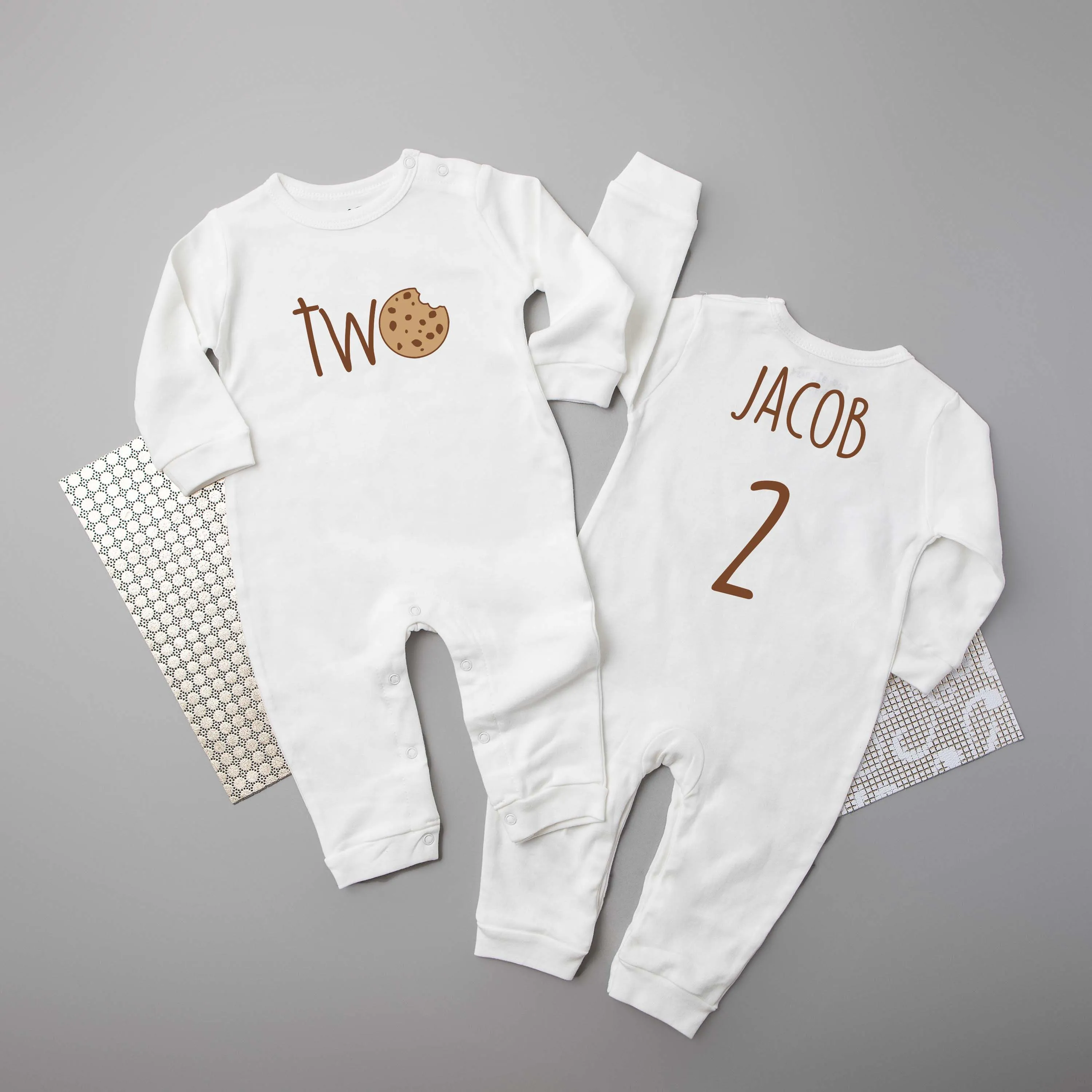 "Cookie Two" 2nd Birthday Long Sleeve Romper