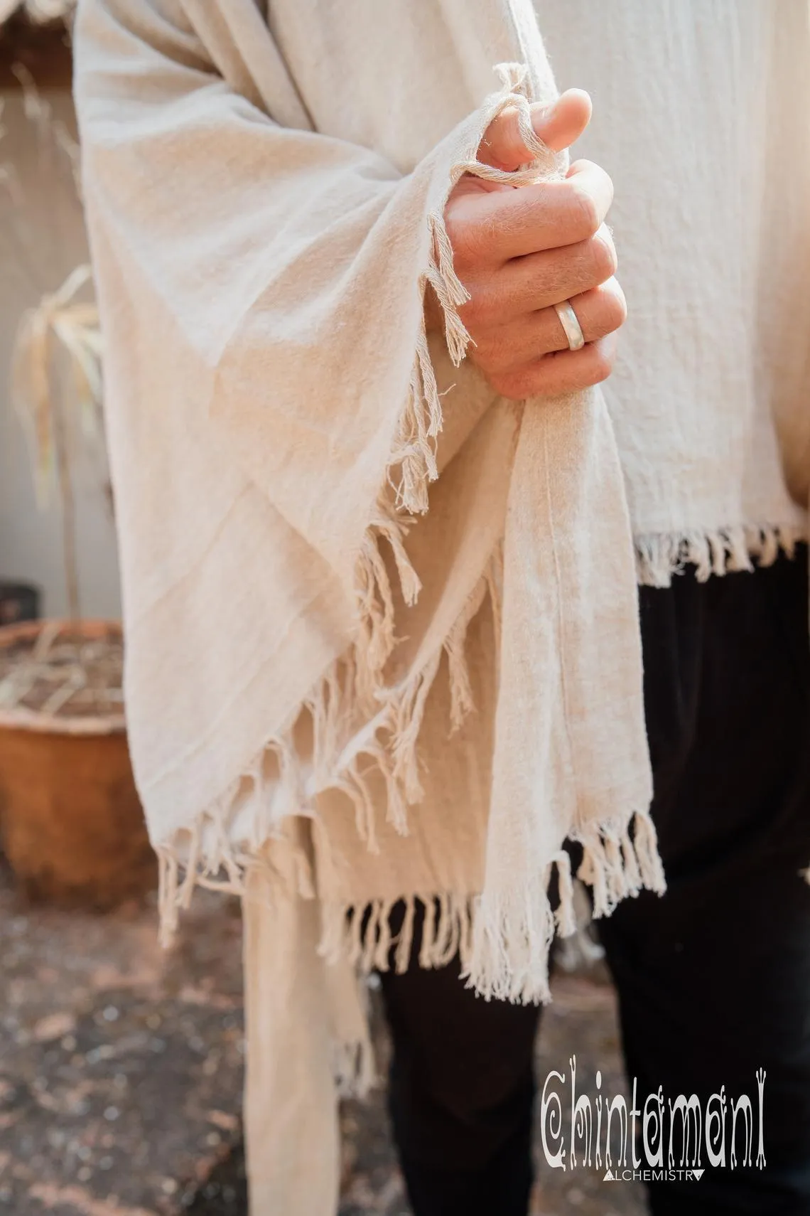 Raw Cotton Kimono Robe / Cardigan for Men / Off White