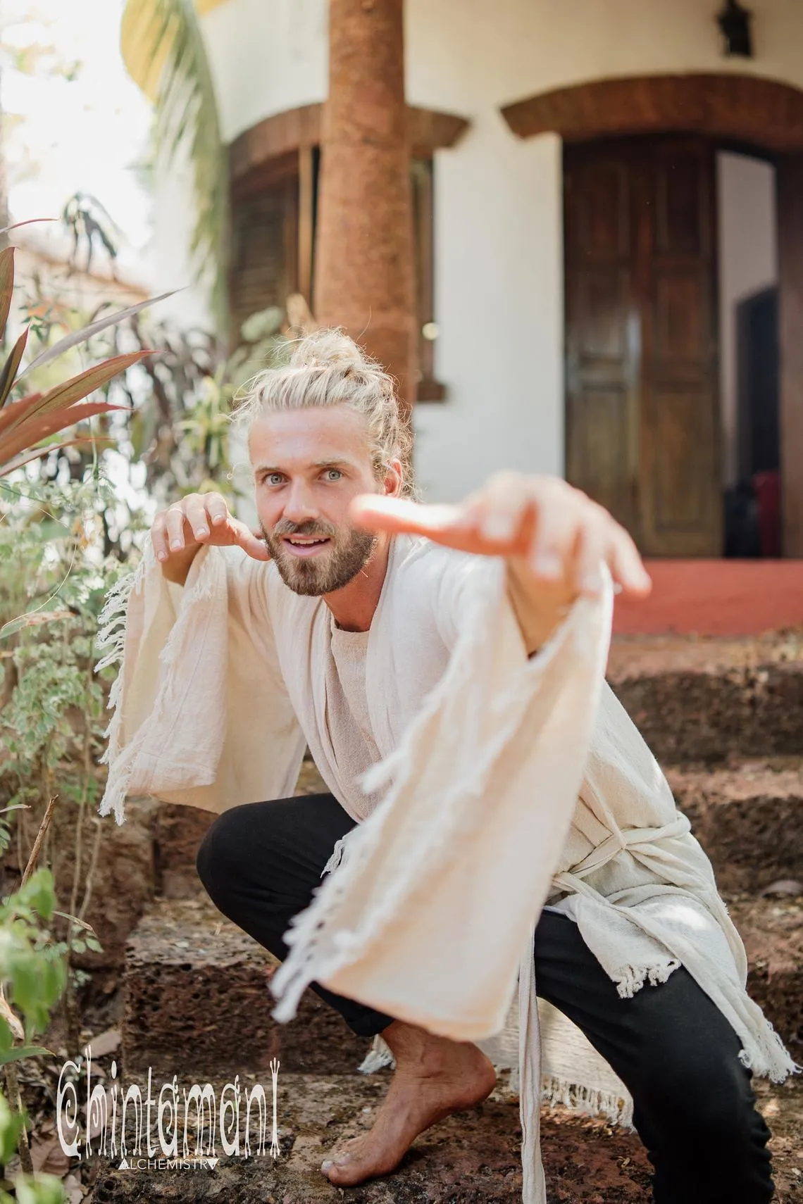 Raw Cotton Kimono Robe / Cardigan for Men / Off White