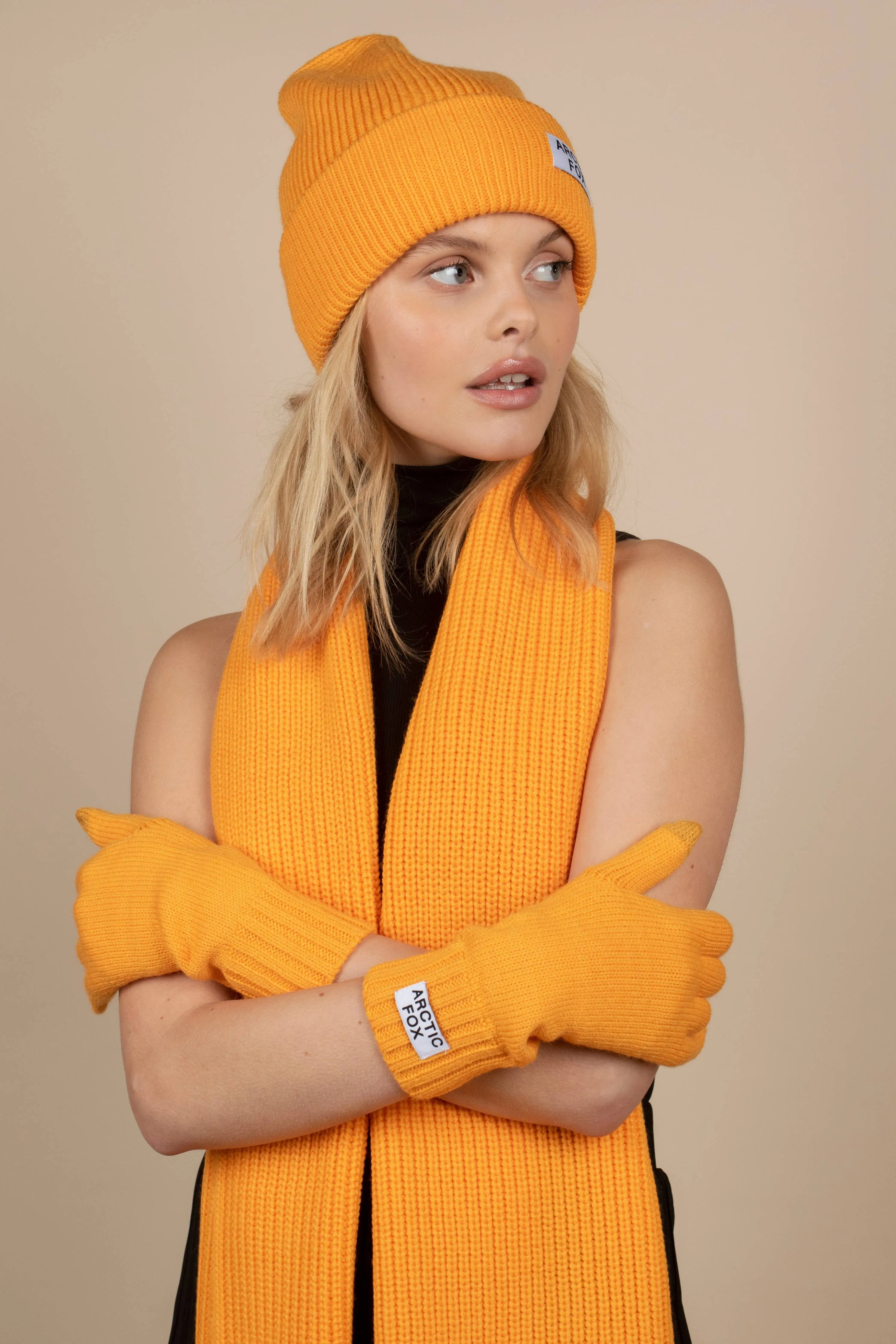 Recycled Knit Scarf | Juicy Apricot