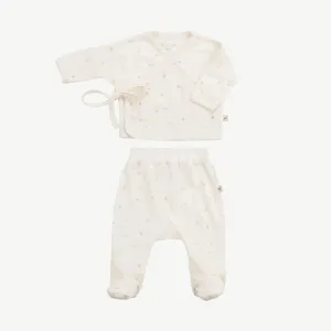 Red Caribou - Organic Pima Cotton Kimono Top   Pants - Ivory Mushrooms