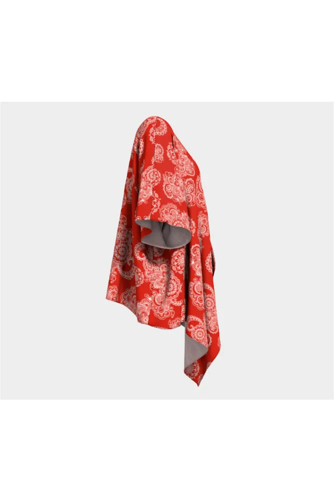 Red Paisley Draped Kimono