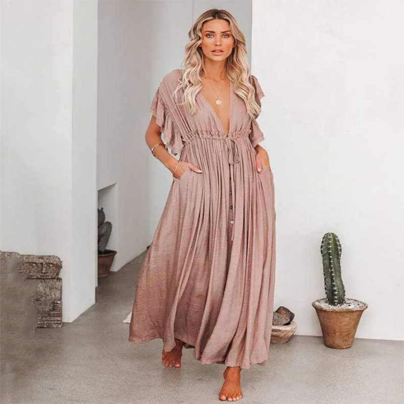 Robe Longue Kimono Femme