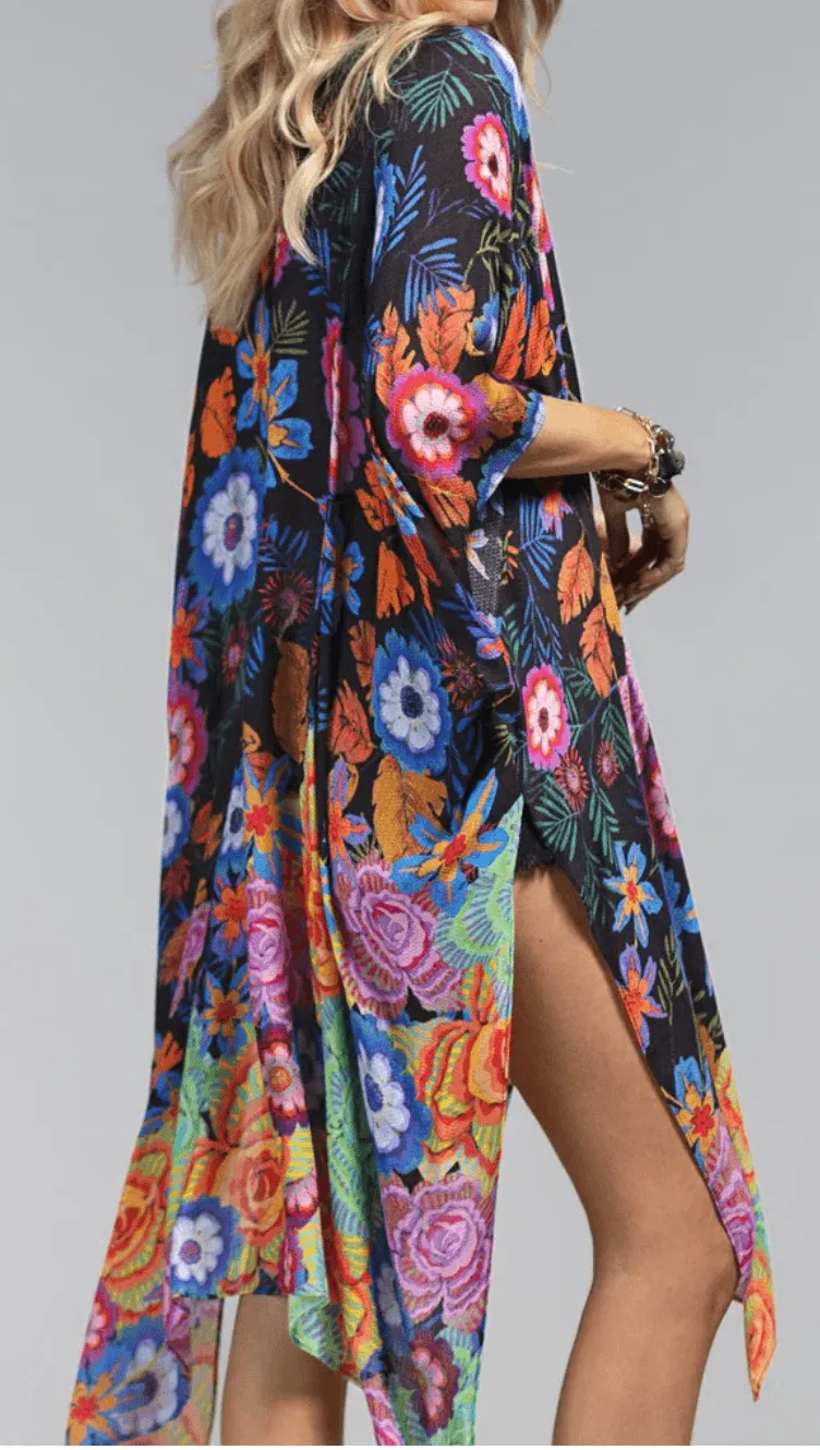 Ruggine Vineyard Floral Kimono - One Size