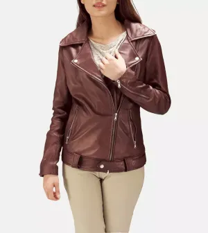Saunders Women's Biker Leather Jacket