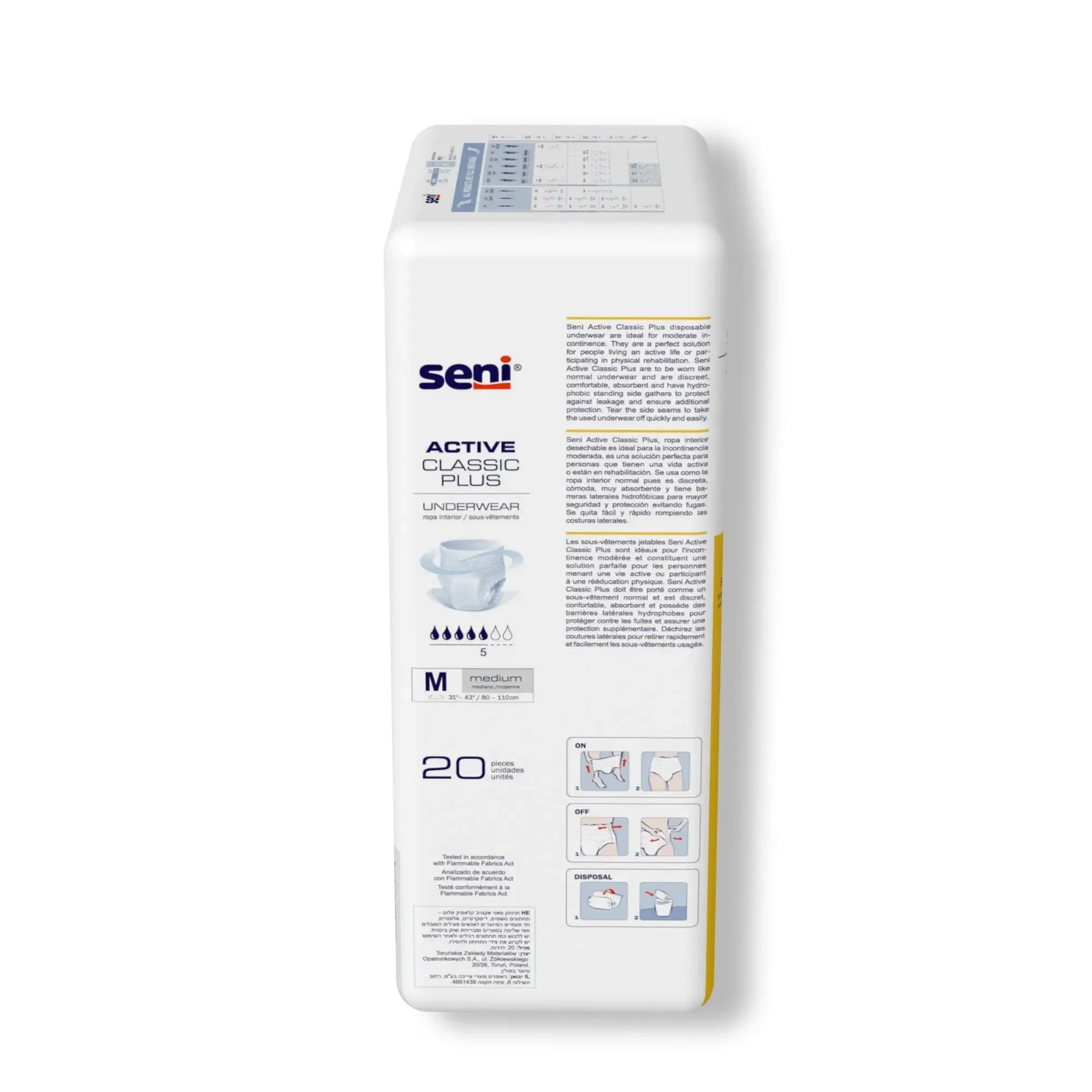 Seni® Active Classic Plus Moderate Absorbent Underwear, Medium